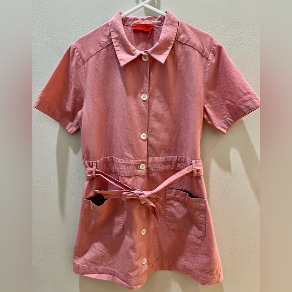 Sonia Rykiel Paris Other - Sonia Rykiel Paris Cotton Oxford Pink Short Sleeve Shirtdress Girls Size 8